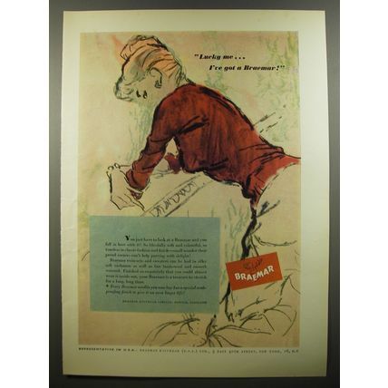1954 Braemar Sweater Ad - Lucky me.. I've got a Braemar