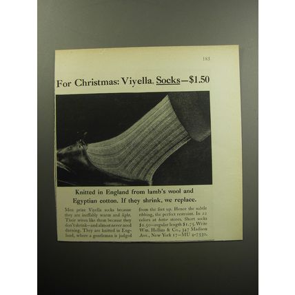 1957 Viyella Socks Advertisement - For Christmas: Viyella Socks - $1.50
