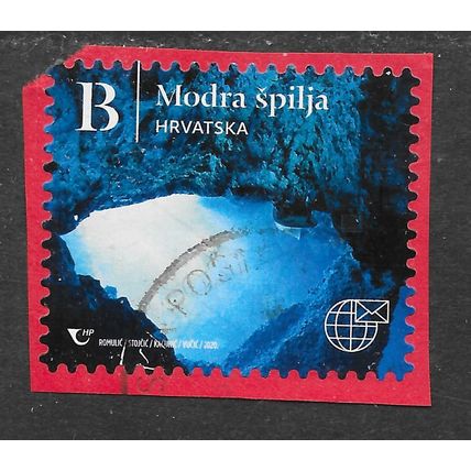 CROATIA 2020 VIEW LAKE UNDERGROUND? RP MODRA SPLIJA RATE B SELF ADHESIVE USED