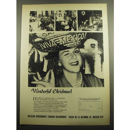 1960 Mexican Government Tourism Department Ad - Wonderful Christmas!
