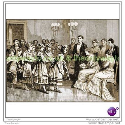 GERMAN WEDDING (2), Modern Reproduction of 1890s Print