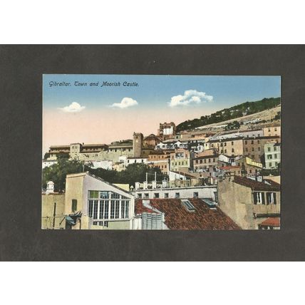 Postcard Gibraltar Town and Moorish Castle