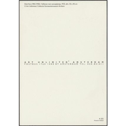 Dick Ket - Stilleven met Cactusplantje - Art Unlimited Briefkaart