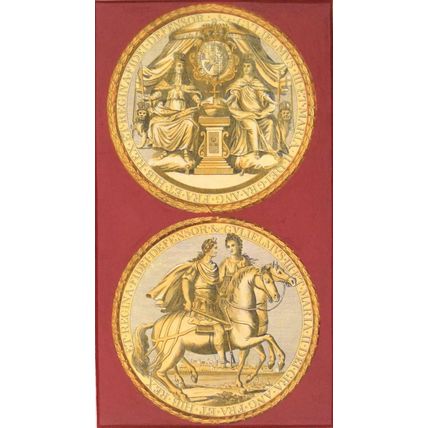 GREAT SEAL OF KING WILLIAM III & QUEEN MARY 1786 John Goldar LITHOGRAPH