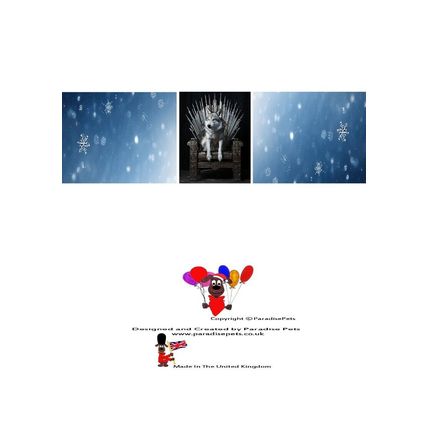 STUNNING WOLF XMAS CARD WOLF ON A THRONE MADE OF SWORDS CHRISTMAS CARD