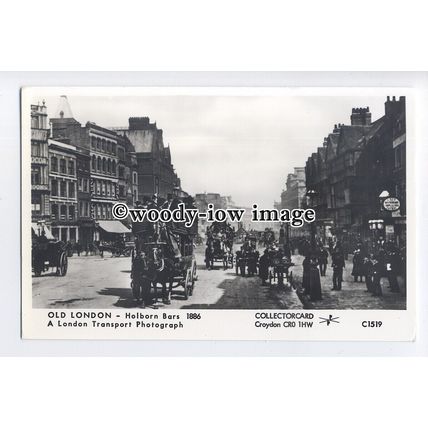 pp2212 - London - Horse & Carriages along Holborn Bars in 1886 - Pamlin postcard