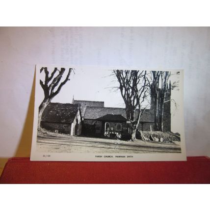 PARISH CHURCH, MAWNAN SMITH CORNWALL unused vintage postcard RP Overland Views =