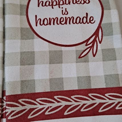 Home Collection HAPPINESS IS HOMEMADE Kitchen TOWEL SET Oven Mitt Pot Holder