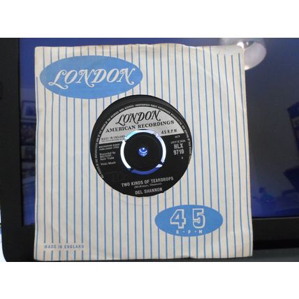 7" 1963. DEL SHANNON .TWO KINDS OF TEARDROPS .LONDON. HLX 9710. EXCELLENT