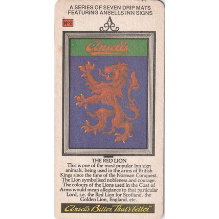 BEER MAT - ANSELLS BREWERY - ANSELLS INN SIGNS - (Cat No 117) - (1982)