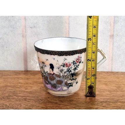 Japanese Art Deco Tea Cup, Vintage Oriental Porcelain, Eggshell China 1930s 1920