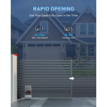 CO-Z 1800 Lb Automatic Sliding Gate Opener with 2 Remote Controls, Electric Roll