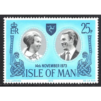 ISLE OF MAN 1973: ROYAL WEDDING - 25p MNH (G13)