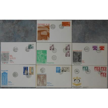 Sverige / Sweden - 7 different FDC 1975-1976 *ILLUSTRATED*