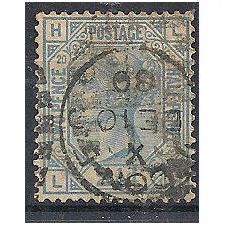 1880 SG142 2 1/2d Blue Plate 20 Good Used Check Letters "LH".