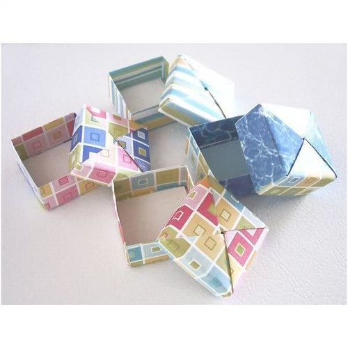 Origami gift boxes #012 set of 4 jewelry candy chocolate sewing festive seasonal