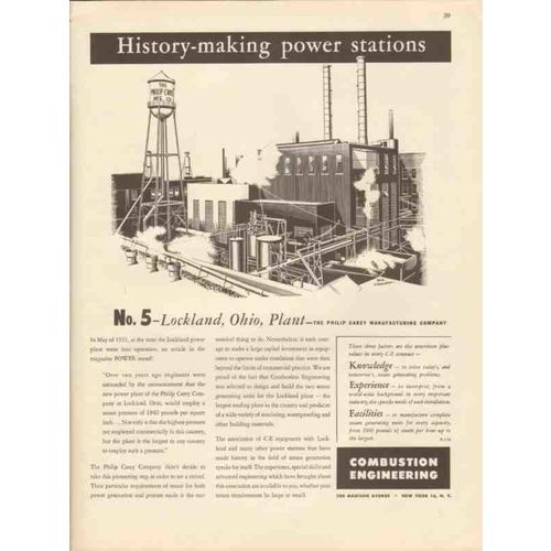 combustion engineering 1947 lockland oh carey power plant vintage ad