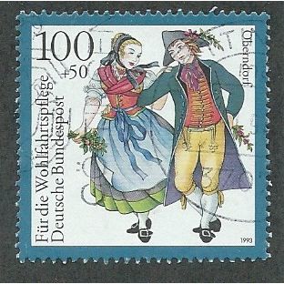GER 1993 100pf+ 50 'NATIONAL COSTUMES- OBERNDORF' FINE USED (EBID47-586)