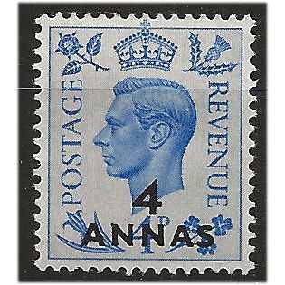 BPO in Eastern Arabia 1950 SG40 4a on 4d Light Ultramarine Mounted Mint . ..