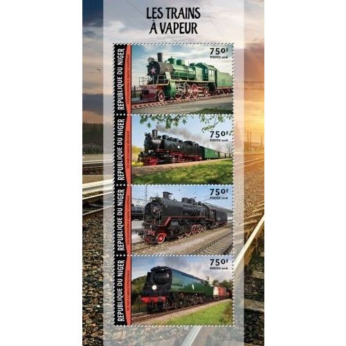 NIGER 2016 SHEET MNH STEAM TRAINS TRENES LOCOMOTIVES LOCOMOTORAS 2