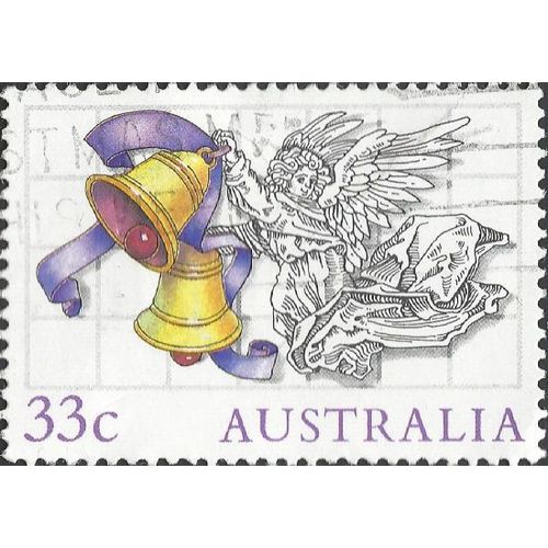 AUSTRALIA, CHRISTMAS, Angel with Bells, violet 1985, 33c, #2