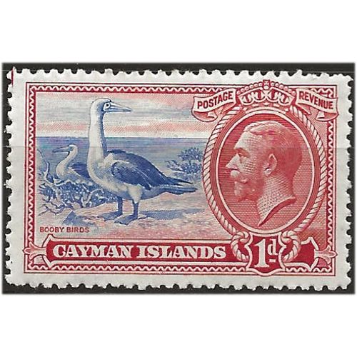 Cayman Islands 1935 SG98 1d Ultramarine & Scarlet Mounted Mint . ..