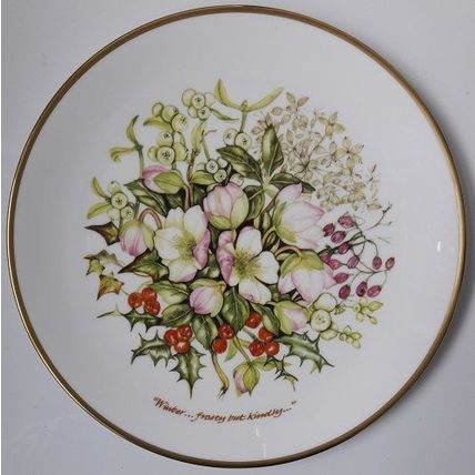 Caverswall WINTER PLATE; Four Seasons of an English Country Garden, vintage