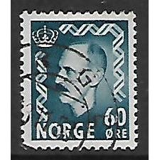 NORWAY 1950 60 ORE BLUE KING HAAFON VII SG 427 FINE USED #