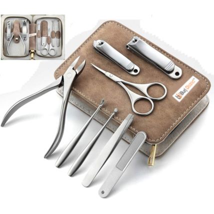 8Pcs Manicure Pedicure Nail Care Set Cutter Clippers Kit PU Case Mens Ladies