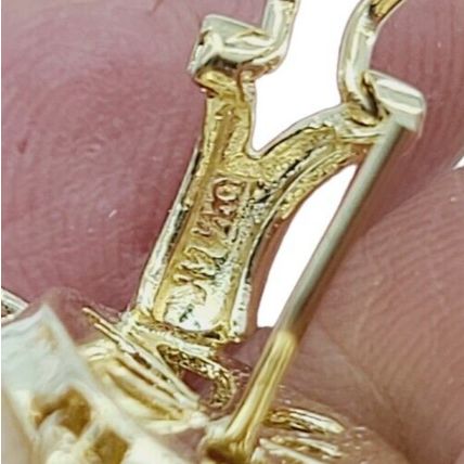 New Multi Tone 3D Lucky 1 inch Large Turtle Earrings Real 14K Gold 13.8 Grams
