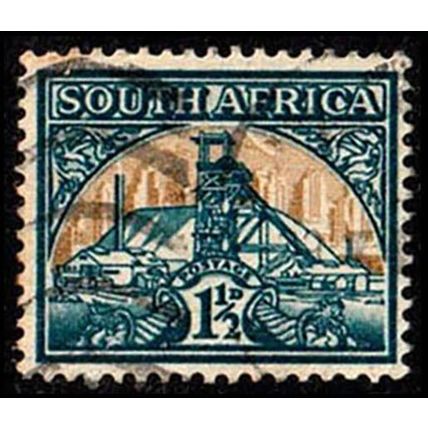 South Africa 1941 Gold Mine 1 1/2d Used Stamp