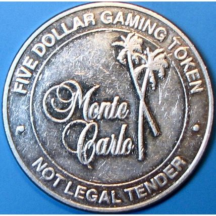 Monte Carlo. $5 Casino Token. Pompano Beach, FL. Day Cruise. F85.