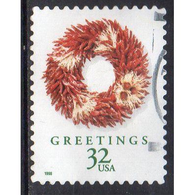 USA 1998 Christmas - Christmas Wreaths - Chilli Pepper 32c Used