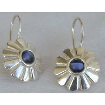 Blue mini sun earrings