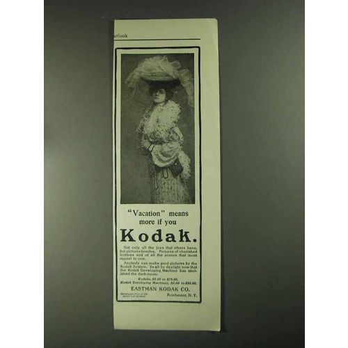 1903 Kodak Camera Ad - Vacation Means More