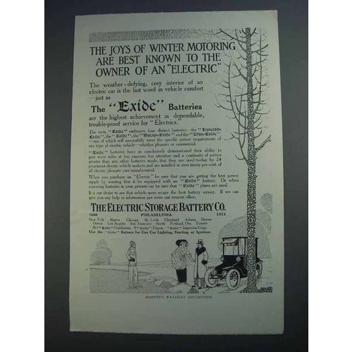 1913 Electric Storage Battery Exide Batteries Ad