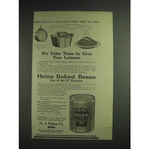 1914 Heinz Baked Beans Ad - We Take Time