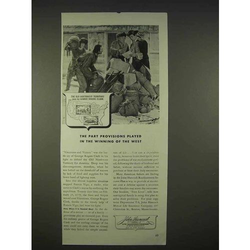1940 John Hancock Life Insurance Ad - Winning of West