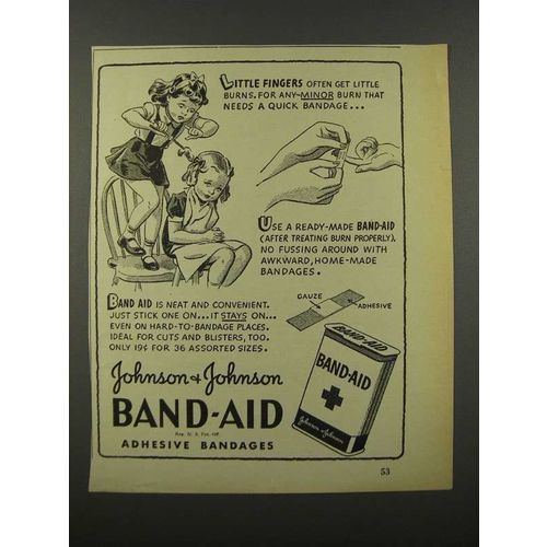 1940 Johnson & Johnson Band-Aid Bandages Ad