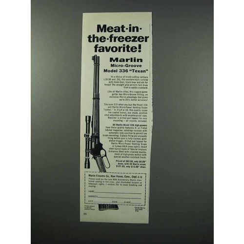 1960 Marlin Model 336 Texan Rifle Ad - Meat in Freezer