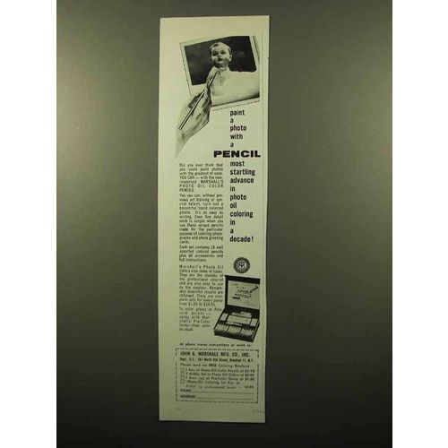 1960 Marshall's Photo Oil Color Pencils Ad