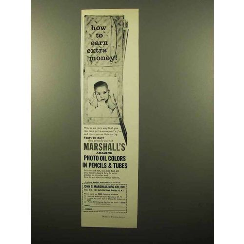 1960 Marshall's Photo Oil Colors Ad - Earn Extra Money