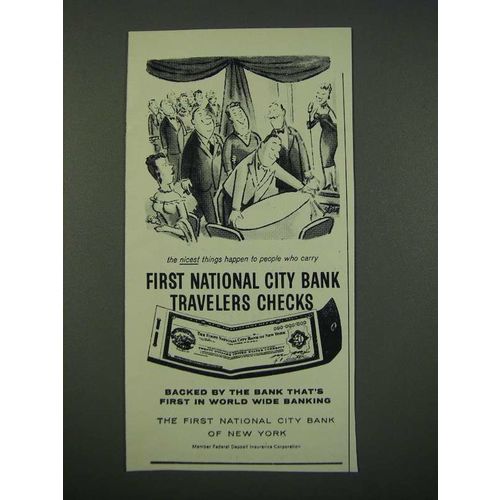 1960 First National City Bank Travelers Checks Ad - The Nicest Things