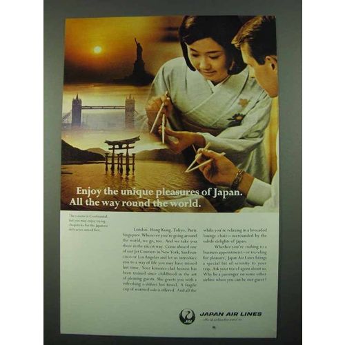 1969 Japan Air Lines Ad - Enjoy the Unique Pleasures