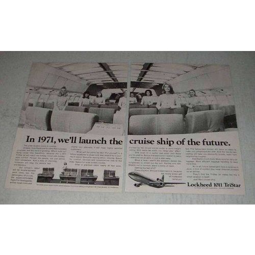 1970 Lockheed 1011 TriStar Jet Ad - Cruise Ship Future