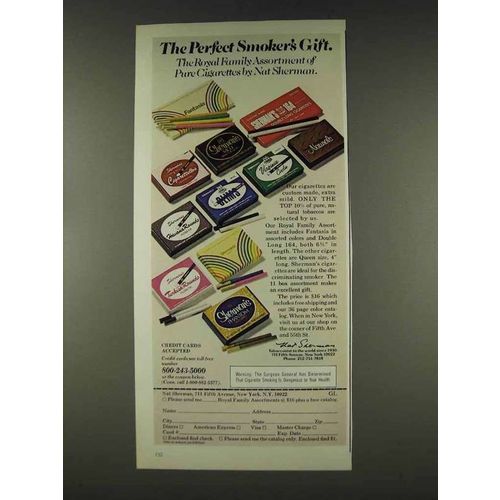 1978 Nat Sherman Royal Family Cigarettes Ad