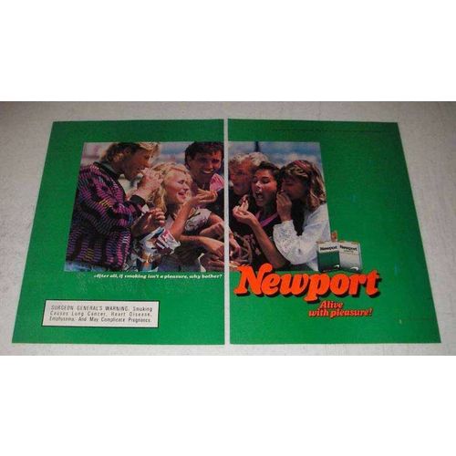 1991 2-page Newport Cigarettes Ad - Alive With Pleasure