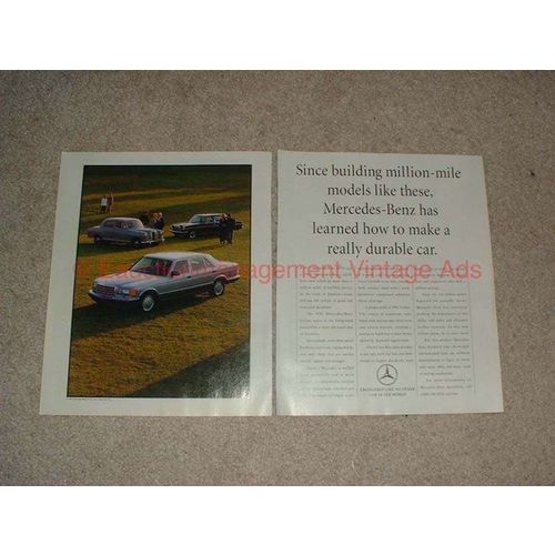 1991 2pg Mercedes-Benz S-Class Ad, Really Durable Car!