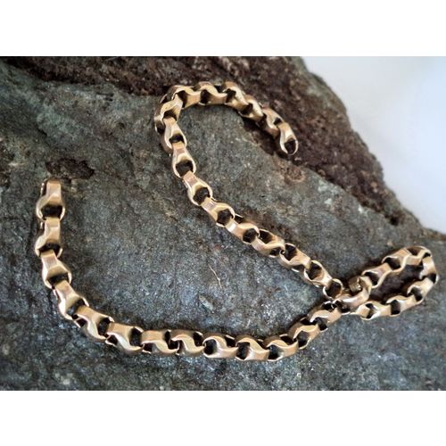 Antique 10K Bracelet Solid Rose Gold Belcher Charm 5.4 gr Victorian Chain Gift