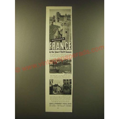 1952 French Government Tourist Office Ad - Rediscover France